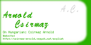 arnold csirmaz business card